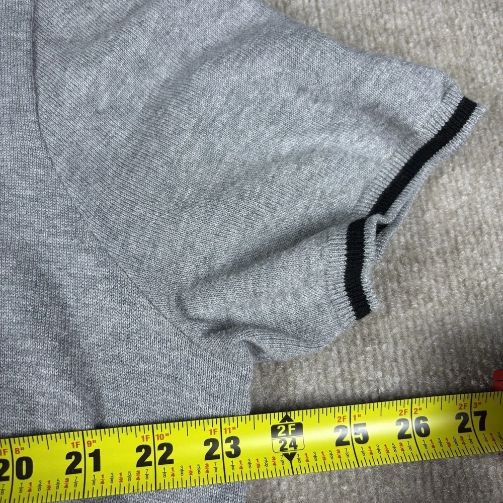 RLX‎ Ralph Lauren Sweater Polo Shirt Mens XL Gray Knit Short Sleeve Pony Logo